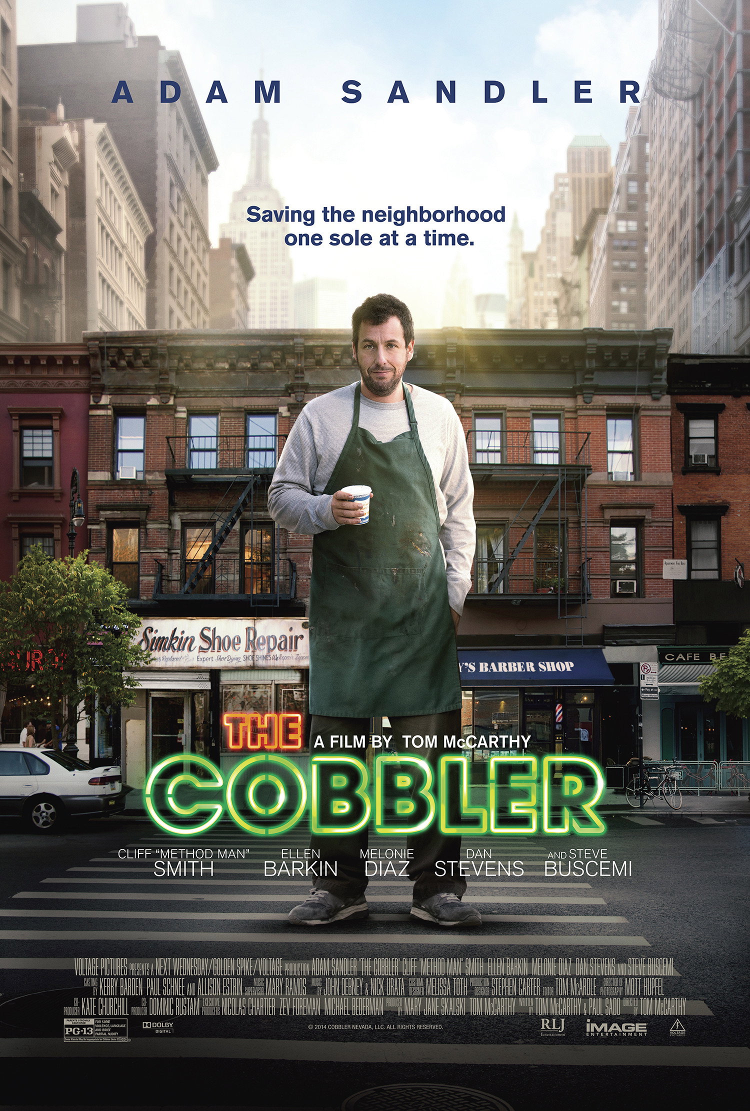 Jonny Blu song How Can I in The Cobbler The Cobbler movie poster featuring Adam Sandler